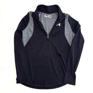Under Armour HeatGear - 1/2 Zip - Blk/Grey - Youth XL - 100% Polyester